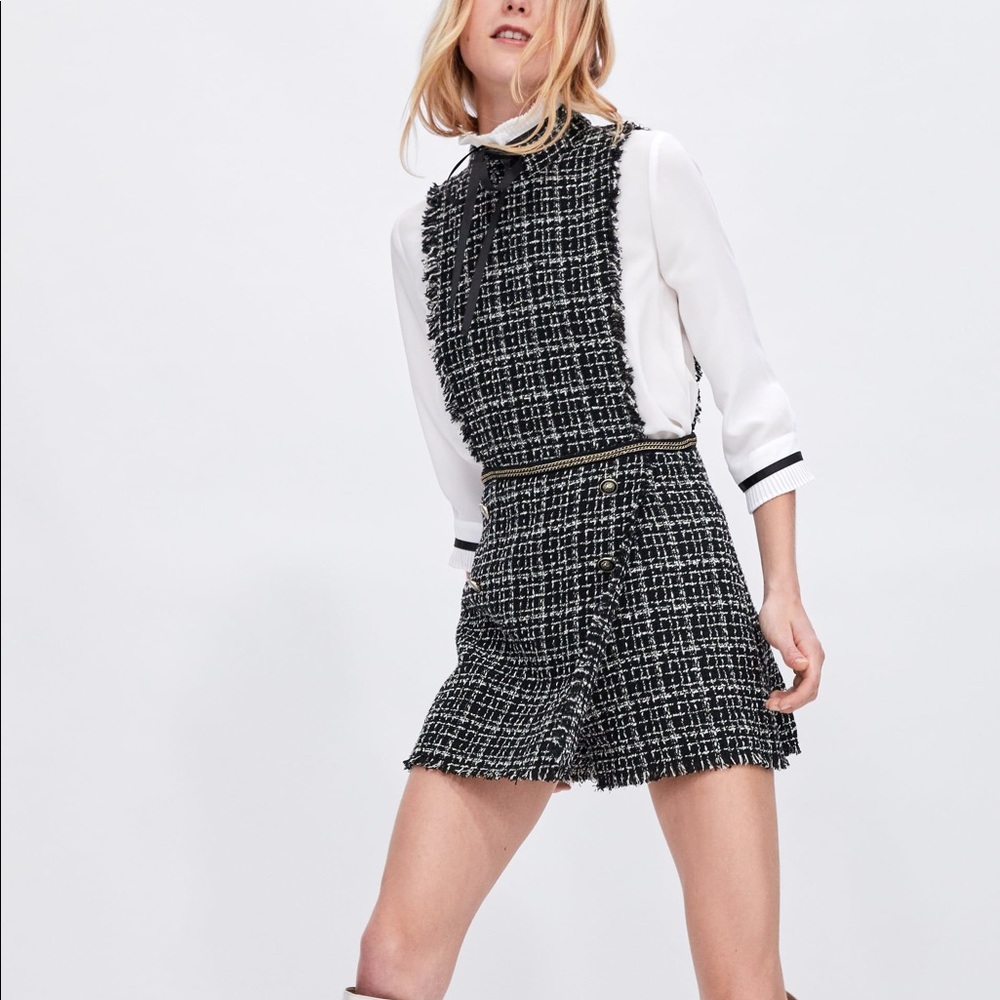 Zara Tweed Romper Dress